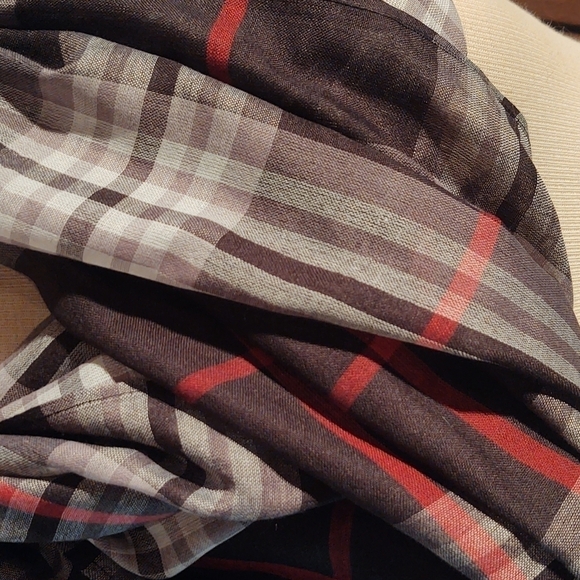 Black, Red, and White Plaid Circle Scarf - Picture 2 of 5
